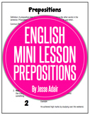 English Literacy Mini Lesson: Prepositions Rules and Lesson Ideas