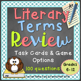Literary Terms Review Game or Task Cards - 100 Questions