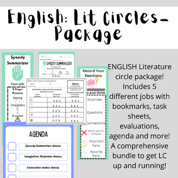 Preview of English Literature Circle/Book Club Package
