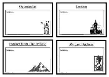 Preview of English Literature Poetry Anthology GCSE Revision Cards Task Power & Conflict