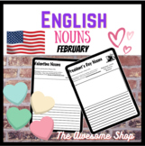 English Noun Practice Page Valentine's Day & President's Day