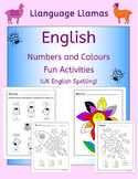 English: Numbers and Colours - Fun Activities (UK English)