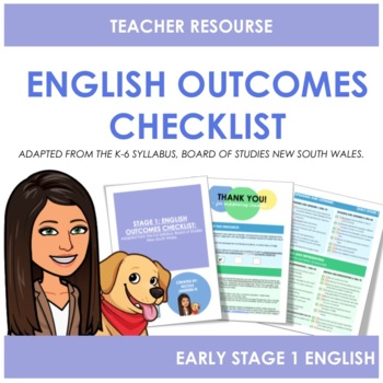 Preview of English Outcomes Checklist - Early Stage 1/Kindergarten