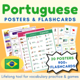 MEGA BUNDLE English Portuguese Posters and Flashcards