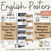 English Posters Bundle | BOHO PLANTS | Rustic Classroom Decor