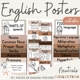 English Posters Bundle | Reading and Writing | Ombre Neutr