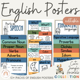 English Posters Bundle | Reading & Writing Strategy | Cute
