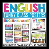 English Posters Classroom Bulletin Board Decor - 40 Englis