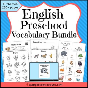 Preview of English Preschool Vocabulary Bundle for ELLs