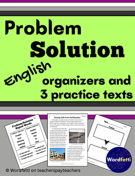 Preview of English Problem and Solution Texts, Graphic Organizers, and More