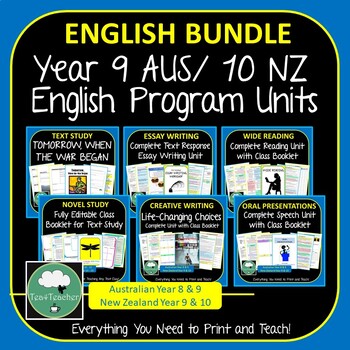Preview of English Program Year 9 Year 10 BUNDLE Complete Units Australia New Zealand