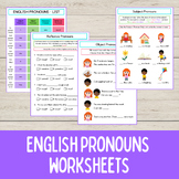 English Pronouns Worksheets