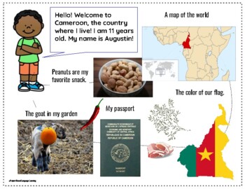 Preview of English Reading Comprehension Activities: Meet Augustin from Cameroon