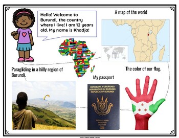 Preview of English Reading Comprehension Activities: Meet Khadja from Burundi