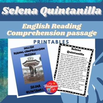 Preview of Selena Quintanilla- English Biography Activity Printable - Women's History