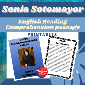 Preview of Sonia Sotomayor - English Biography Activity Printable - Women's History