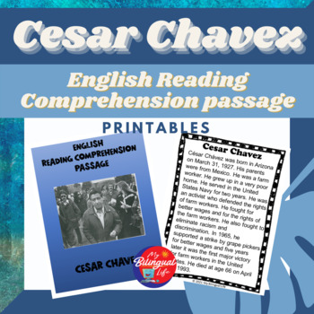 Preview of Cesar Chavez - English Biography Activity Printable for Hispanic Heritage