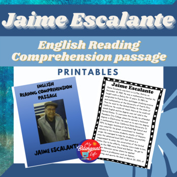 Preview of Jaime Escalante - English Biography Activity Printable for Hispanic Heritage