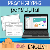 English Reading Glyph Digital or Paper SUMMER PLANS beach theme