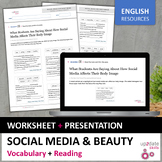 English Reading | Social Media and Body Image (worksheet +