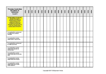 Preview of English Reading & Viewing Checklist Level 4 Victor Curric/Aust Curric 'I Can'