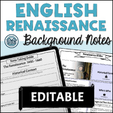 English Renaissance - Background Notes Introduction - Quiz