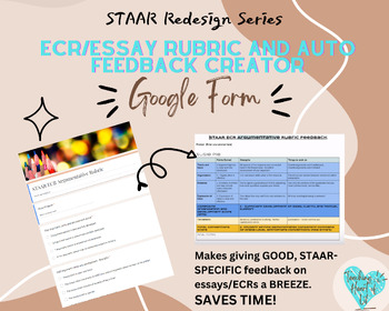 Preview of English STAAR ECR/Essay Easy Rubric & Auto Feedback Creator - Google Form