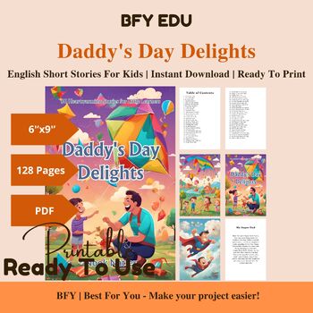 Preview of English Short Story for Kids: Daddy's Day Delights, 60 Short Stories, 128 Pages