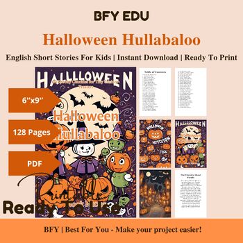 Preview of English Short Story for Kids: Halloween Hullabaloo, 60 Short Stories, 128 Pages