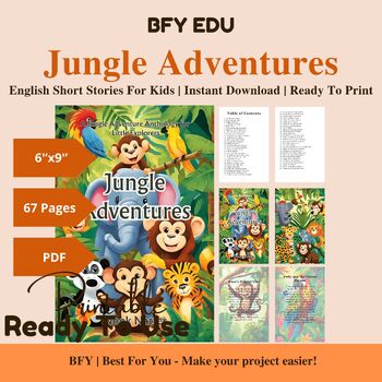 Preview of English Short Story for Kids: Jungle Adventures, 60 Short Stories, 67 Pages