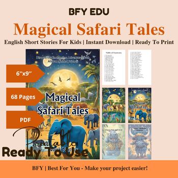 Preview of English Short Story for Kids: Magical Safari Tales, 60 Short Stories, 68 Pages