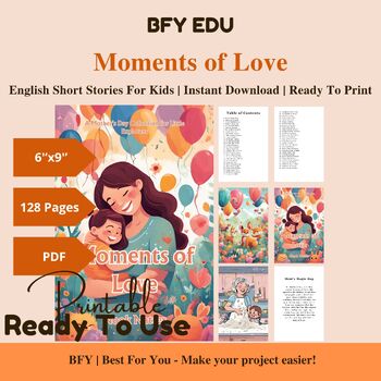 Preview of English Short Story for Kids: Moments of Love, 60 Short Stories, 128 Pages