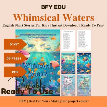 Preview of English Short Story for Kids: Whimsical Waters, 60 Short Stories, 68 Pages