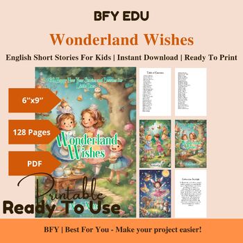 Preview of English Short Story for Kids: Wonderland Wishes, 60 Short Stories, 128 Pages