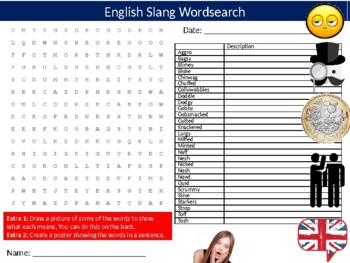 English Slang Crossword Puzzle Sheet Keywords Activity Language