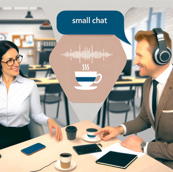 Preview of English Small Talk Audio Clip: Authentic Colleague Conversation for A2/ B1 level