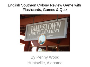 Preview of United States History Southern Colony Flashcard and Game