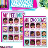 English Spanish Bilingual Feelings Chart, Emotions, Calm Corner