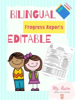 Preview of English/Spanish Bilingual Template for Quarterly Progress Report ***EDITABLE***