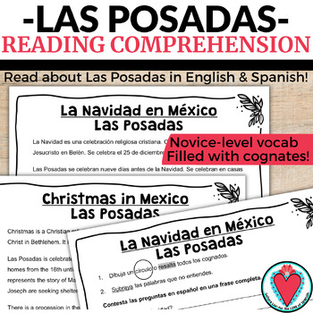 Preview of English Spanish Christmas in Mexico Las Posadas Reading Comprehension Activity