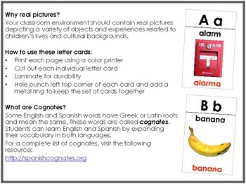 Preview of English-Spanish Cognates Vocabulary Cards