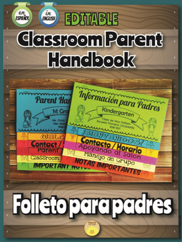 Preview of English + Spanish EDITABLE Parent Flip Book Handbook - Folleto para padres