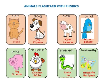 Preview of English-Spanish Flashcards-learning Spanish Vocabulary-Multilingual classrooms