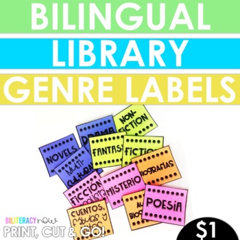 Preview of English & Spanish Genre Labels for Classroom Library!