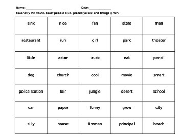 Preview of Literacy Center: English & Spanish Parts of Speech (Nouns and Adjectives)