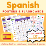 MEGA BUNDLE English Spanish Posters and Flashcards