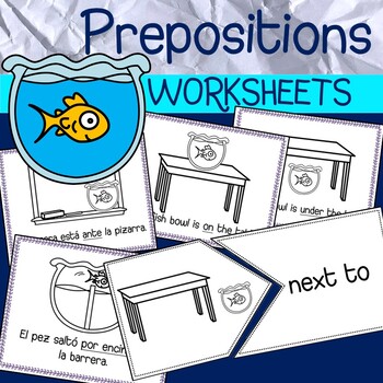 Prepositions  worksheets English - Inglés para los NIÑOS