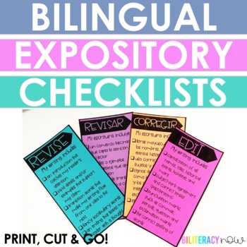 Preview of Bilingual Revise and Edit Expository Checklist!