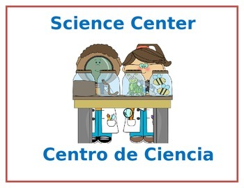 Preview of English Spanish Science Center Sign