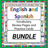 English/Spanish Vocabulary, Review, and Practice Cards BUNDLE